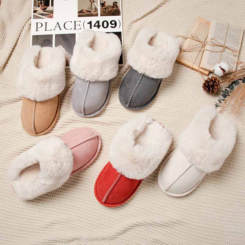 Warm Lined Slippers with Soft Lining and Non-Slip Sole