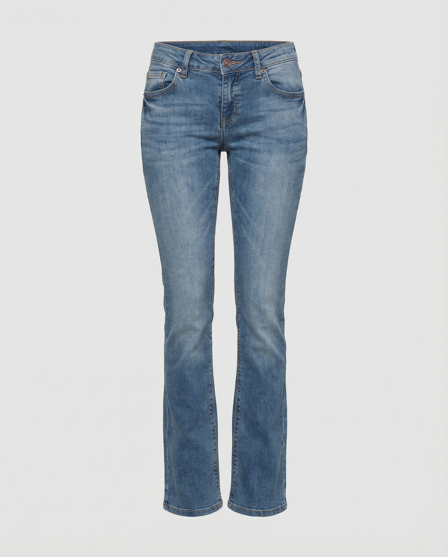 Women's Denim Low-Rise Flared Jeans with Casual Vintage Look & Flared Leg | Glevato