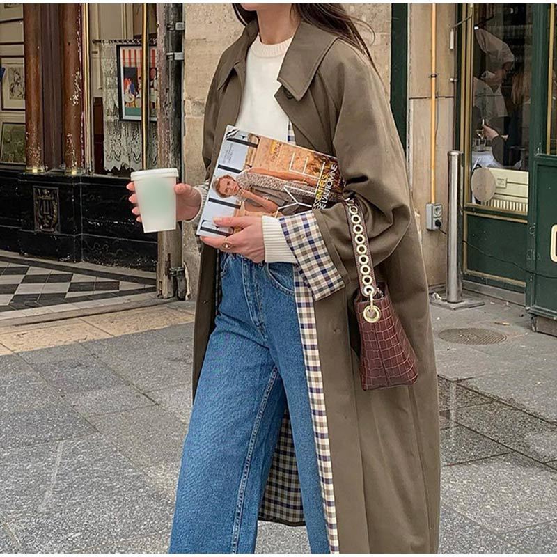 Women's Elegant Long Trench Coat - Autumn Edition