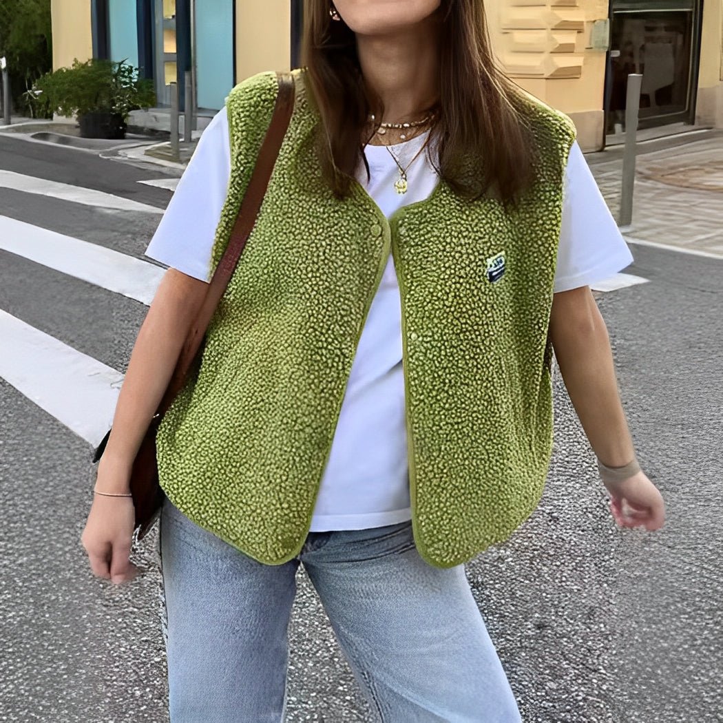 Women's Sleeveless Vest - Buttoned, Soft and Comfortable for Autumn