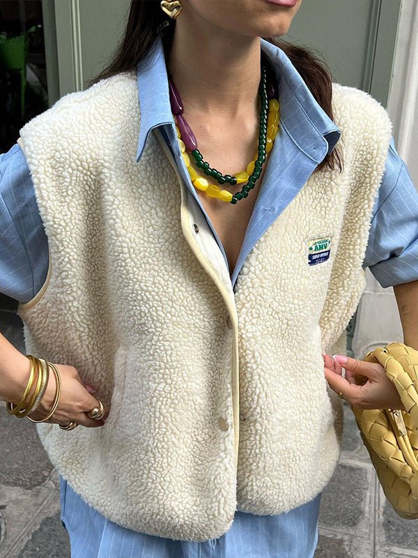 Women's Sleeveless Vest - Buttoned, Soft and Comfortable for Autumn