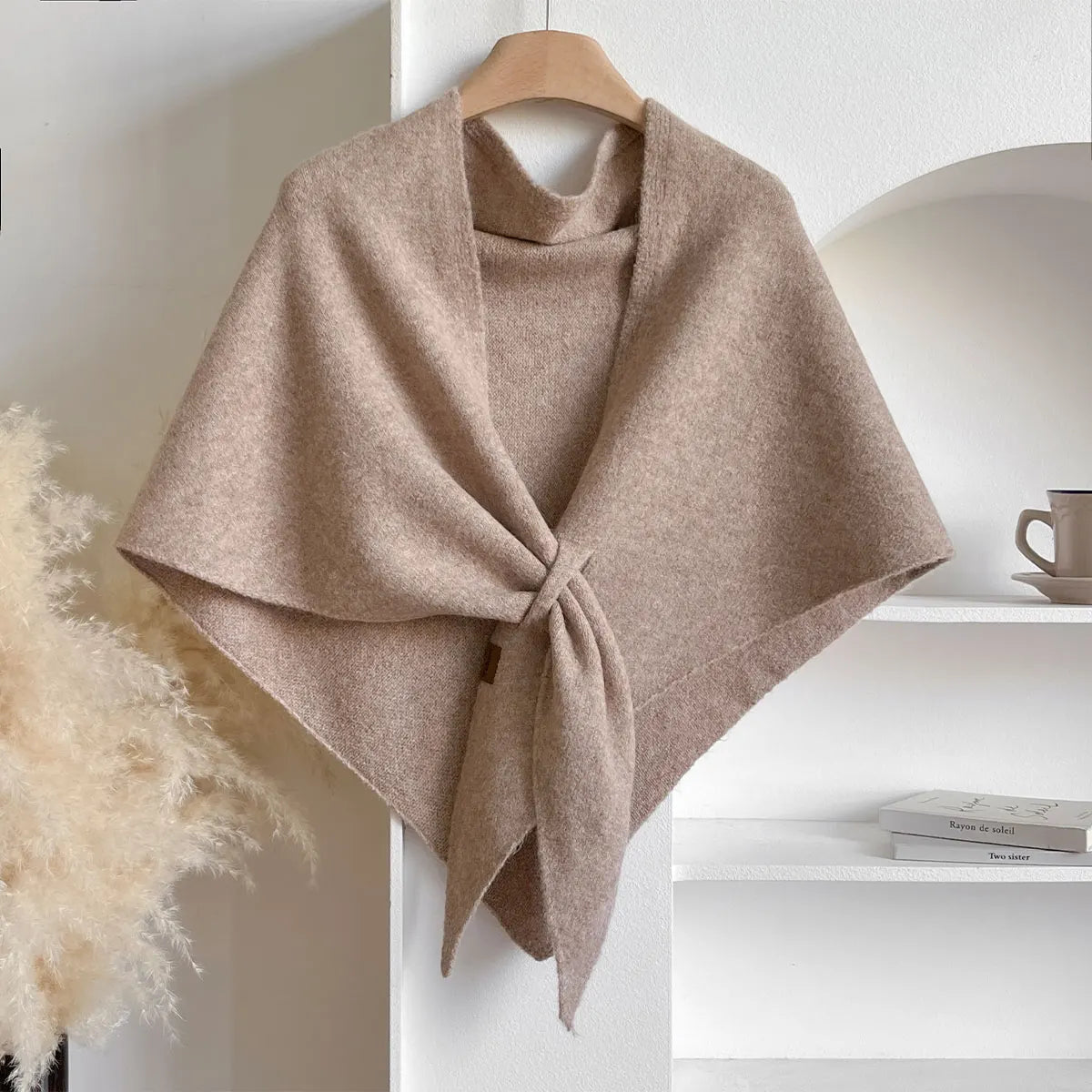 Women's Triangular Wool Scarf for Autumn and Winter