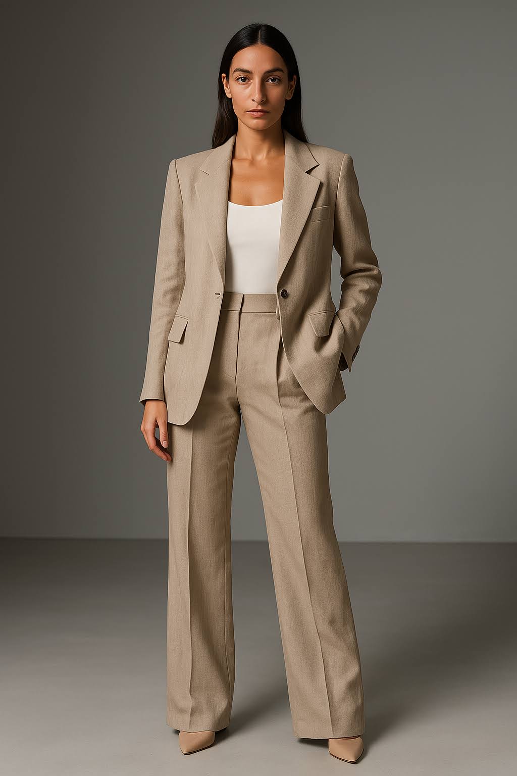 Women's Two-Piece Blazer and Pant Set - Autumn Edition