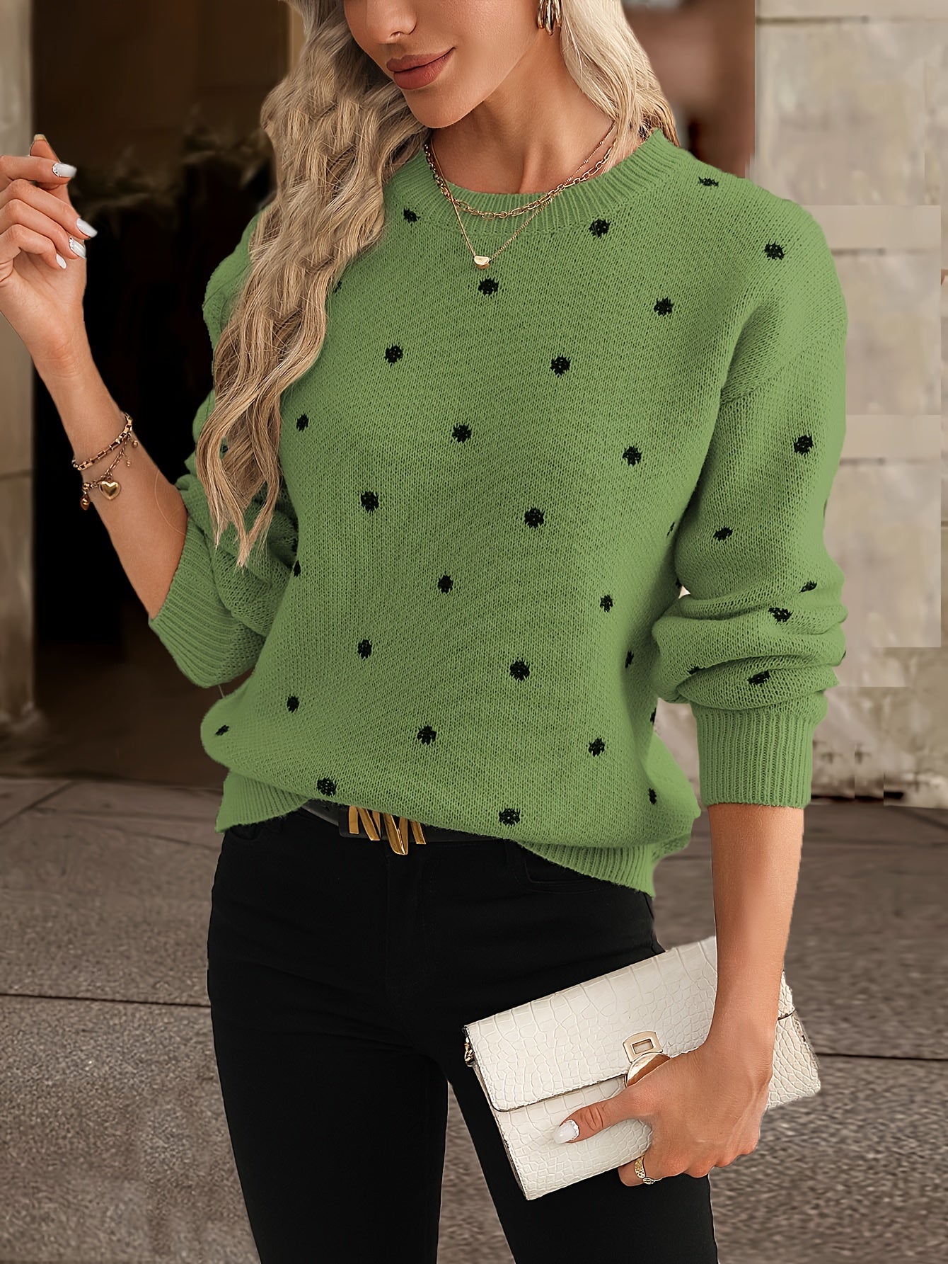 Zara Polka Dot Jumper: Casual and Elegant for Women This Autumn and Winter