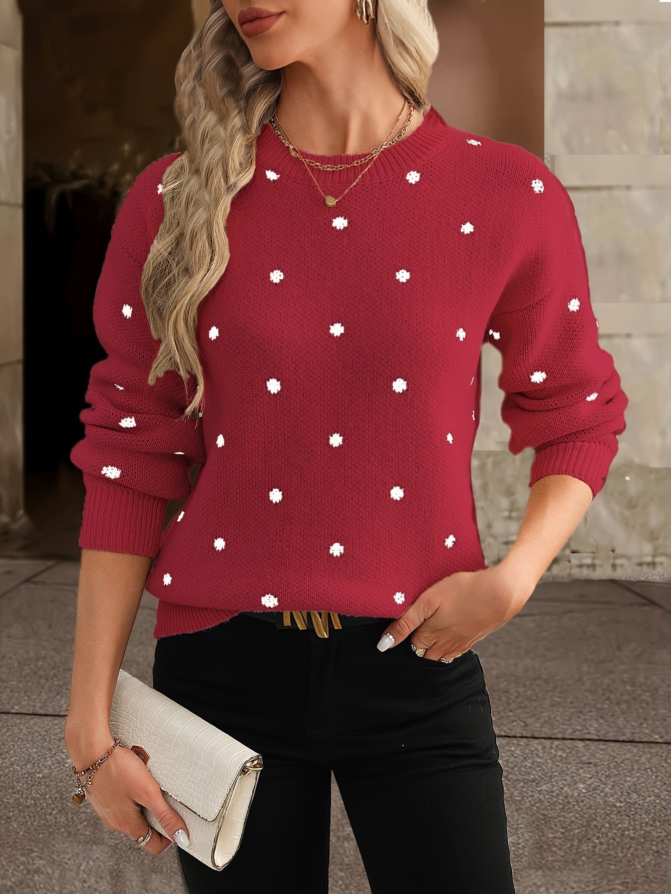 Zara Polka Dot Jumper: Casual and Elegant for Women This Autumn and Winter