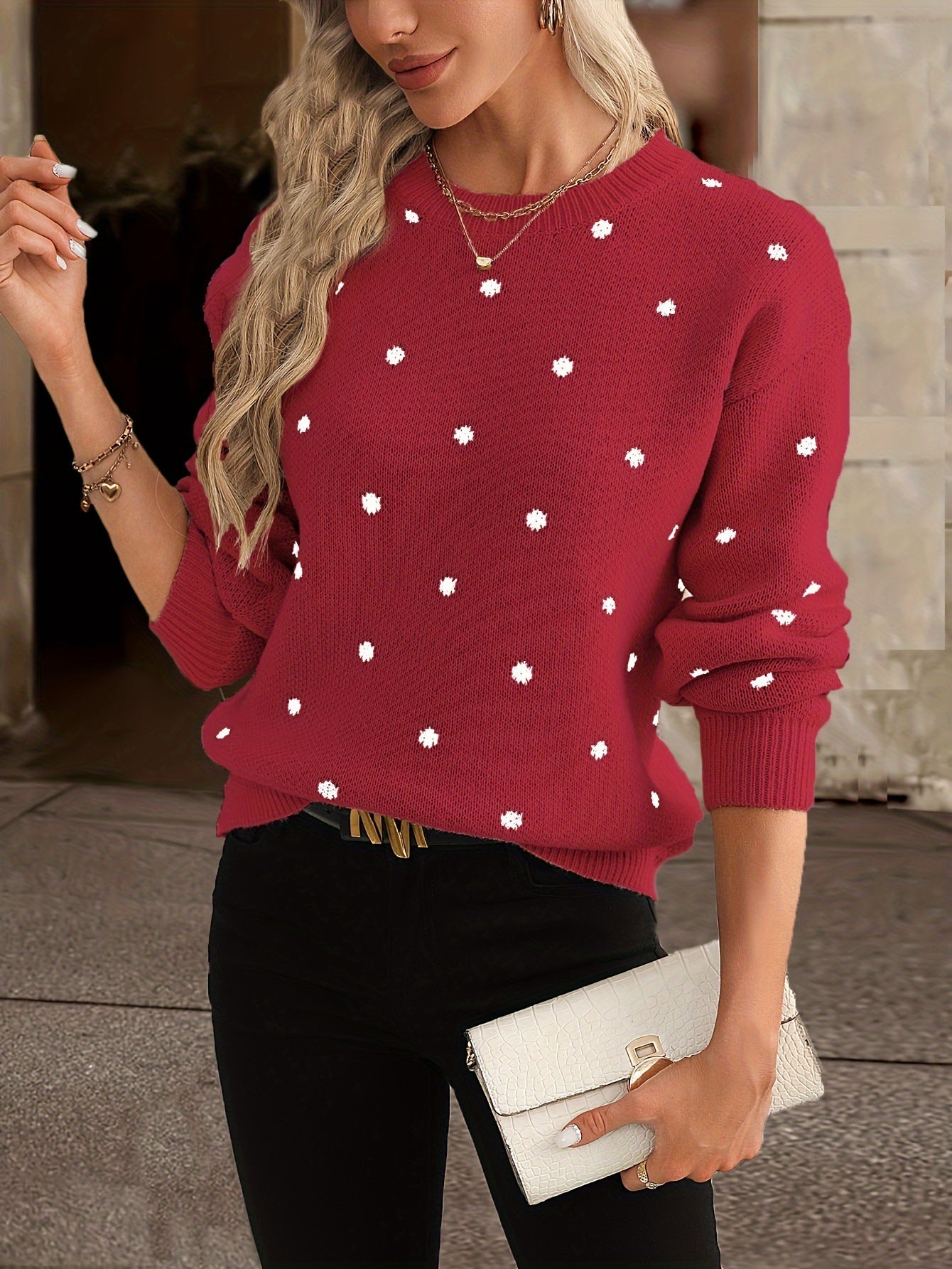 Zara Polka Dot Jumper: Casual and Elegant for Women This Autumn and Winter